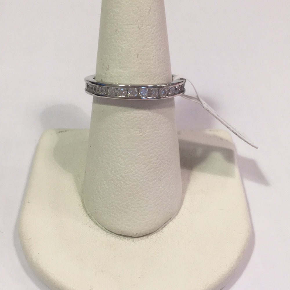 Sterling Silver Cubic Zirconia Eternity Band
